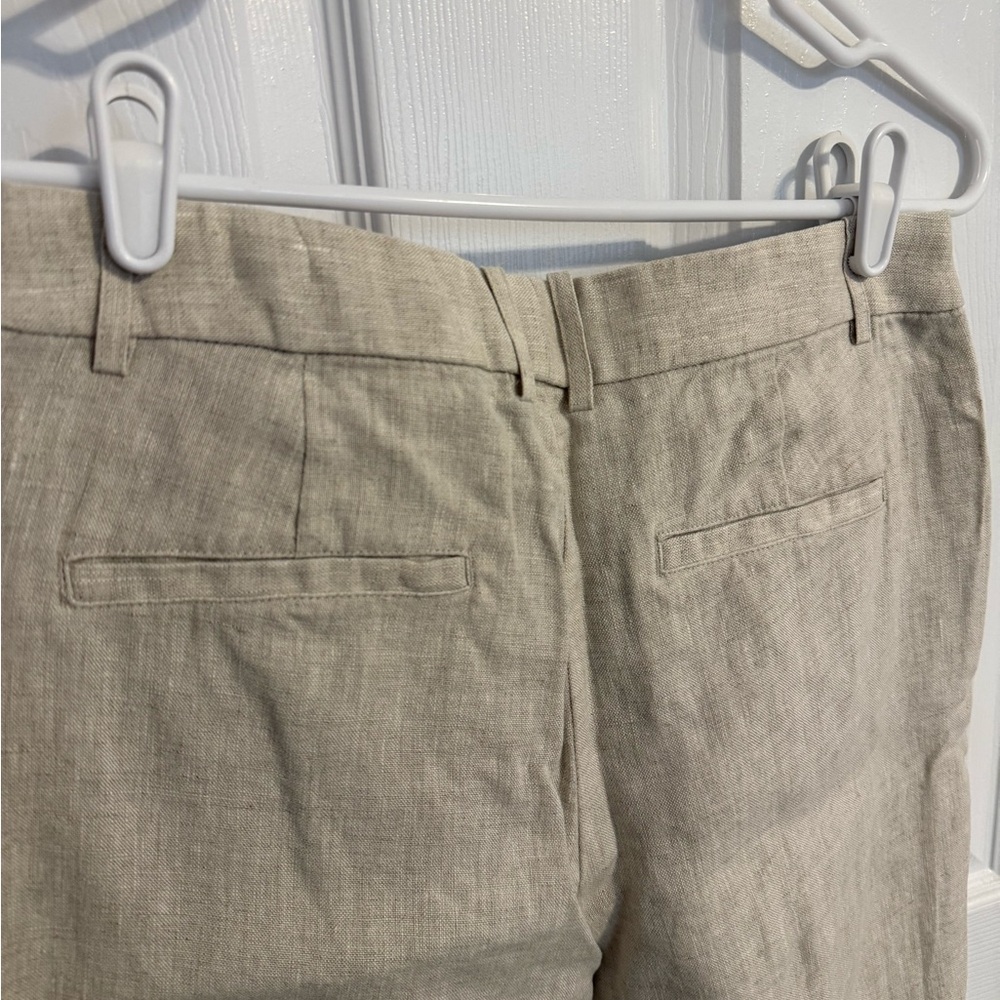 Banana Republic Lina Straight Leg 100% Linen Trousers Beige - Picture 9 of 9